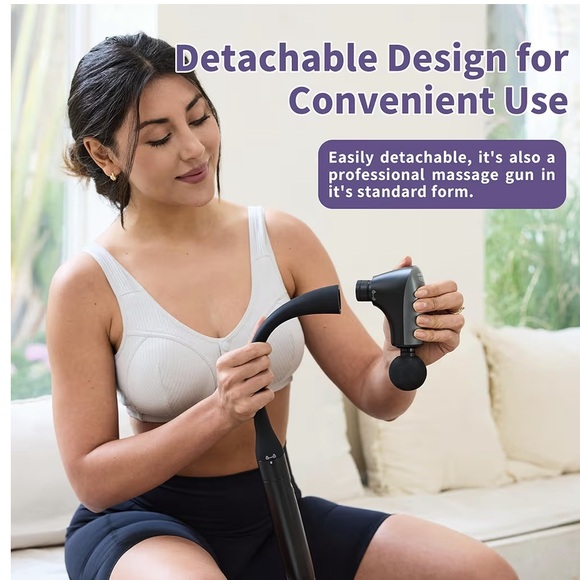 NEW 2-in-1 Detachable Muscle Massage Gun Deep Tissue with 20" Extension Handle - Picture 3 of 7